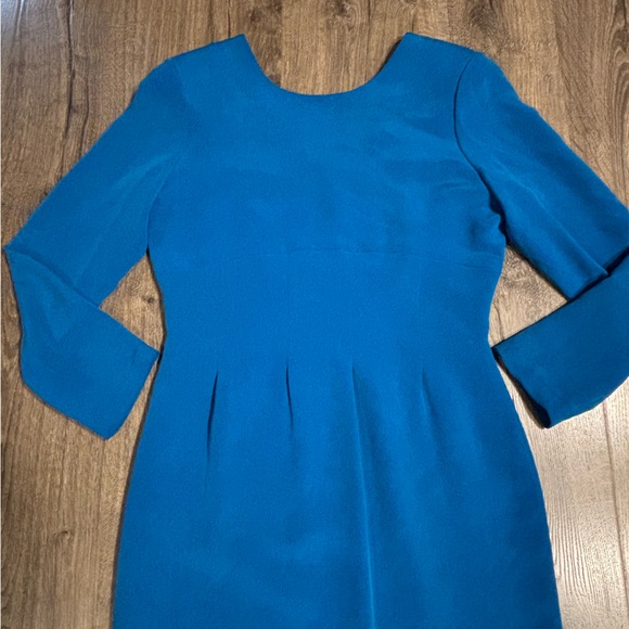 Vintage Pape’ll Too Elegant Teal Women's Dress 100% Silk size 6 - Picture 2 of 16